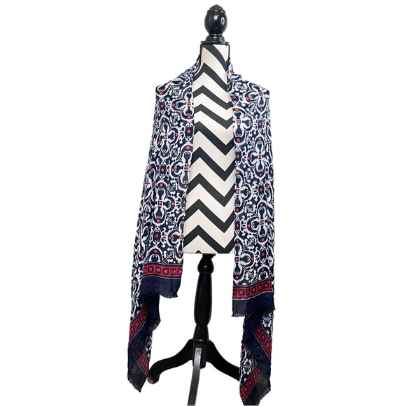 NWT Talbots Nautical Printed Scarf Wrap - Picture 4 of 9
